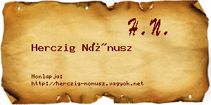 Herczig Nónusz névjegykártya